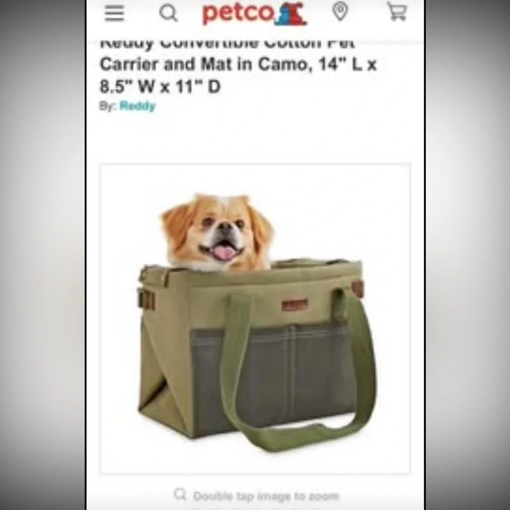 Pet carrier travel bag camo army print